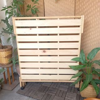 Nakai Japan hinoki cypress wood slatted folding bed frame single minimalist japandi low bed frame