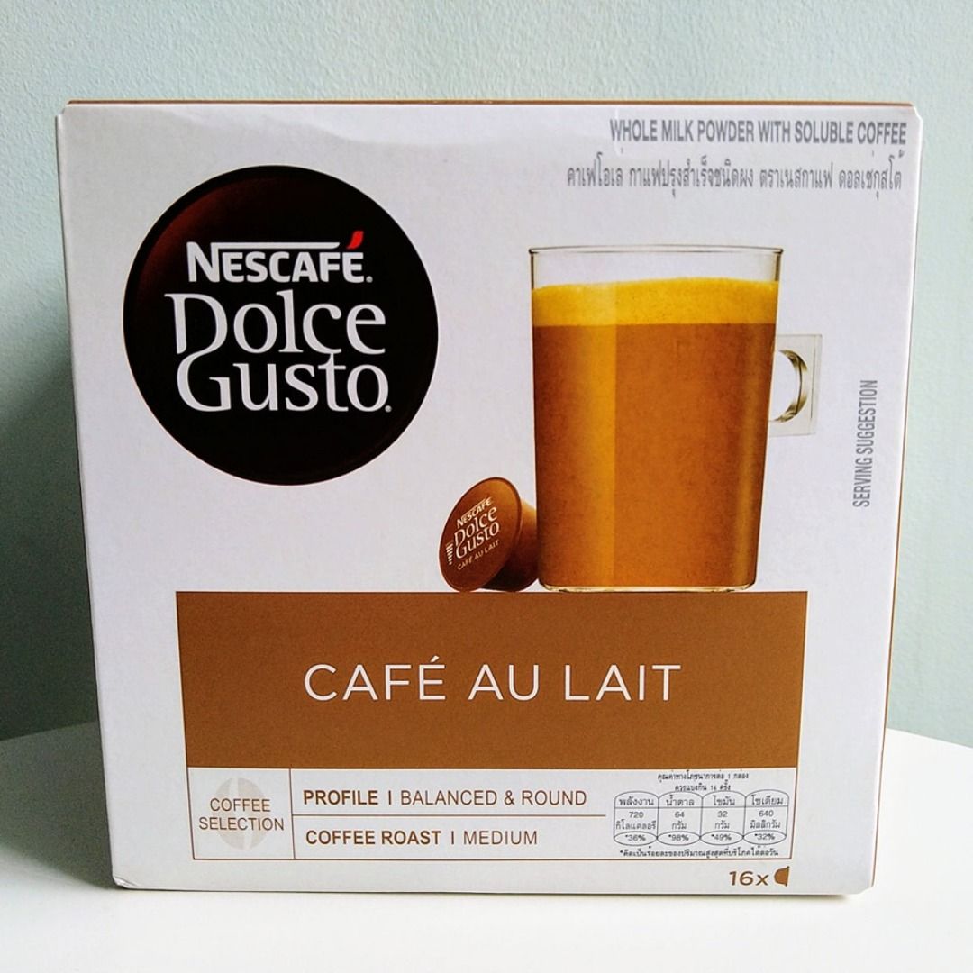 Nescafe Dolce Gusto Coffee Capsule Pod Cafe Au Lait Cafe Latte