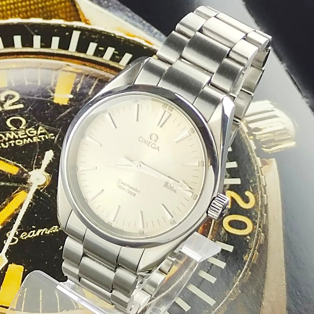 Omega Seamaster Aqua Terra Men’s (Category: Luxury Watches) located in Manila. Submitted by ab.authentic.collection (Listing ID 1291353906, Image 3). Description: Available for Sale Omega Seamaster Aqua Terra Men’s - Ref. 2517.30.00 - 39mm in diameter - Approx. 7.5 inches wrist - Screw-down lock - Quartz; keeps good time - With Omega pouch included - Unit and Worn out box Open for Meetups (Sure buyer) Price: 135,000.