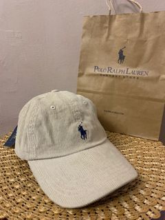 Original Polo Ralph Lauren Cap / Hat - Small Pony on Cream Corduroy