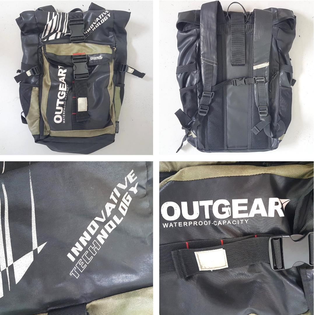 OUTGEAR Adventures Designer Backpack Black Khaki Outdoor Gear Travel Pack Waterproof Hiking Camping Explorer Haversack Campus Pack Laptop Bag Original Adventurer Active Lifestyle Pop Culture Cult Stre...