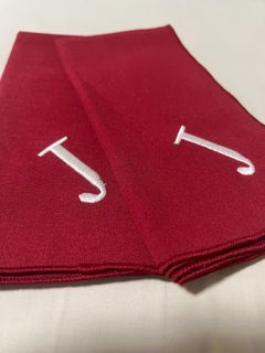 Personalized Table Napkin - Red in letter J