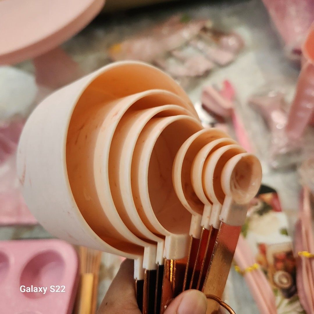 PINK BAKING SET AND TOOLS (Category: Cookware & Accessories) located in Imus. Submitted by erianodiegna (Listing ID 1291216081, Image 3). Description: Take all only. Unused Pink Baking set and tools. RFS: bought this all sa instagram account -The PinkPans last 2020-2021 (can send proof). Change my mind to aesthetic color and theme paglipat ng house so it was stored lang sa cabinet. NEVER USE. (Last Image) NOT INCLUDED ROSEGOLD MINI SET. LAST PHOT