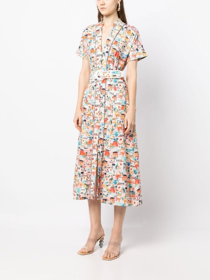 knee length dresses for ladies Galerie Bow Midi Red Long Sleeves Online main image 0