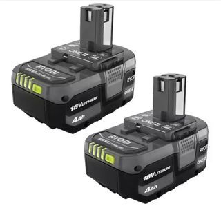 RYOBI PBP2005 18V Lithium-Ion 4.0 Ah Battery (2-Pack). Manufactured Date 2023, Up to 3X more runtime, Integrated LED fuel gauge to monitor remaining runtime, Delivers fade-free power in extreme weather conditions, Brand New, Sealed, New Model.