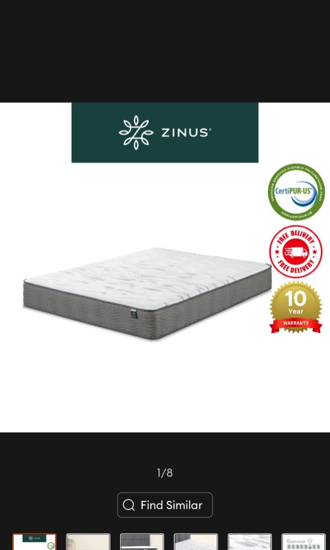 Single Zinus Mattress 25cm Tight Top iCoil Pocketed Spring 10 inch