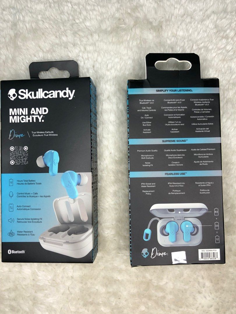 SKULLCANDY DIME WIRELESS EARBUDS (Category: Earphones) located in Legazpi City. Submitted by albay.hype.shop (Listing ID 1291216421, Image 2). Description: SKULLCANDY DIME 1,000 PESOS EACH SALE!!! SUPREME SOUND BRANDNEW LEGIT.