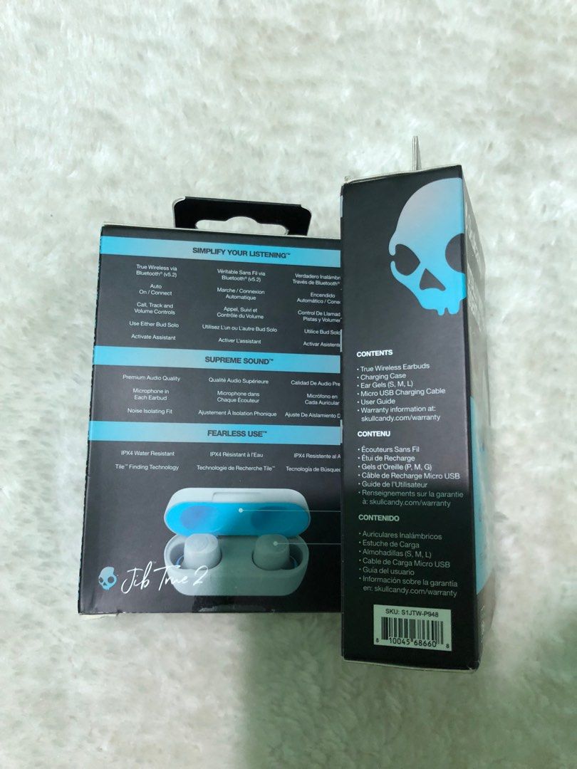 SKULLCANDY JIBTRUE 2 TRUE WIRELESS EARBUDS (Category: Headphones & Headsets) located in Legazpi City. Submitted by albay.hype.shop (Listing ID 1291233440, Image 3). Description: SKULLCANDY JIB TRUE 2 1,650 WATER RESISTANT IPX4 UP TO 33 HOURS TOTAL BATTERY SUPREME SOUND BRANDNEW LEGIT GCASH/BDO MOP.