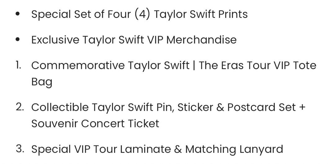 Taylor Swift The Eras Tour VIP Merch Package, Hobbies & Toys ...