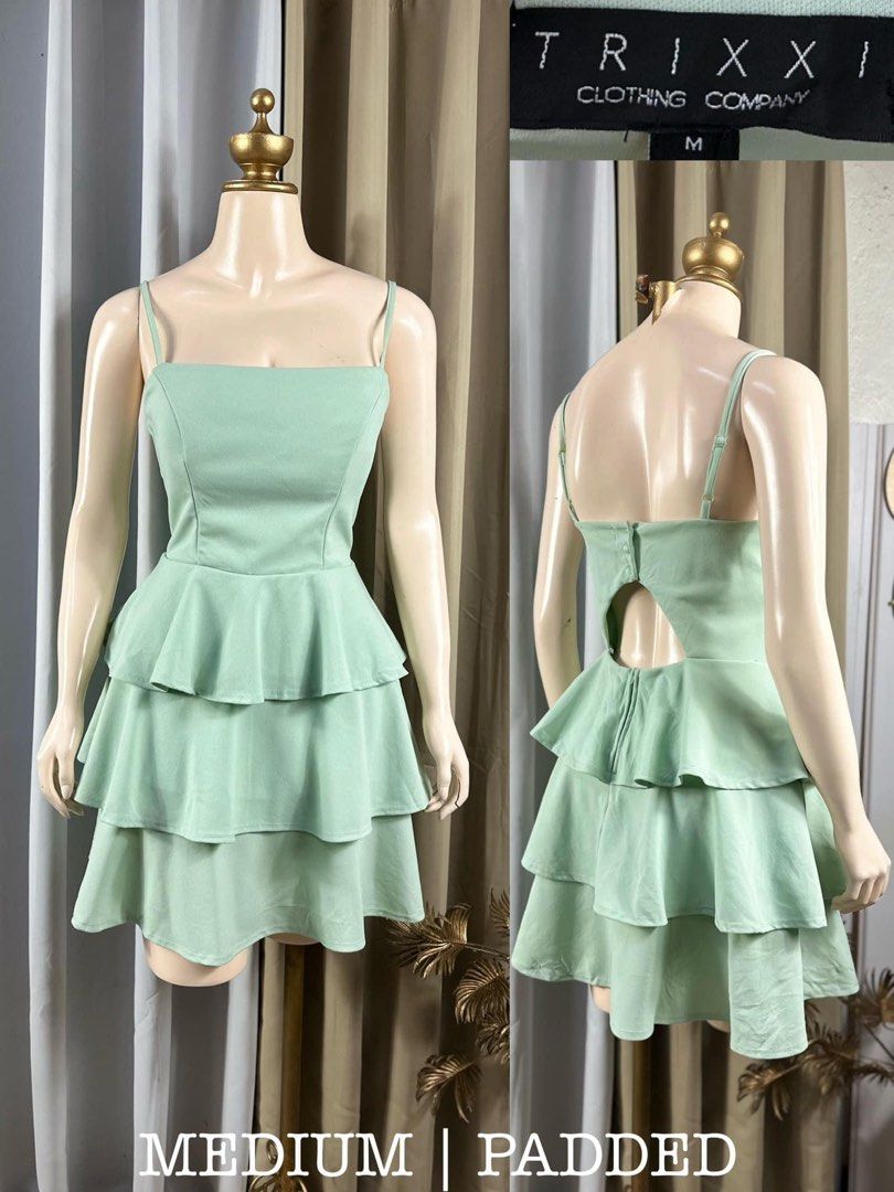 Trixxi Padded Mint Green Dress (Category: Dresses) located in Antipolo. Submitted by prensy (Listing ID 1291248385, Image 1). Description: Adjustable strap A bit loose on me With dot pen stain. See last pic Negotiable.