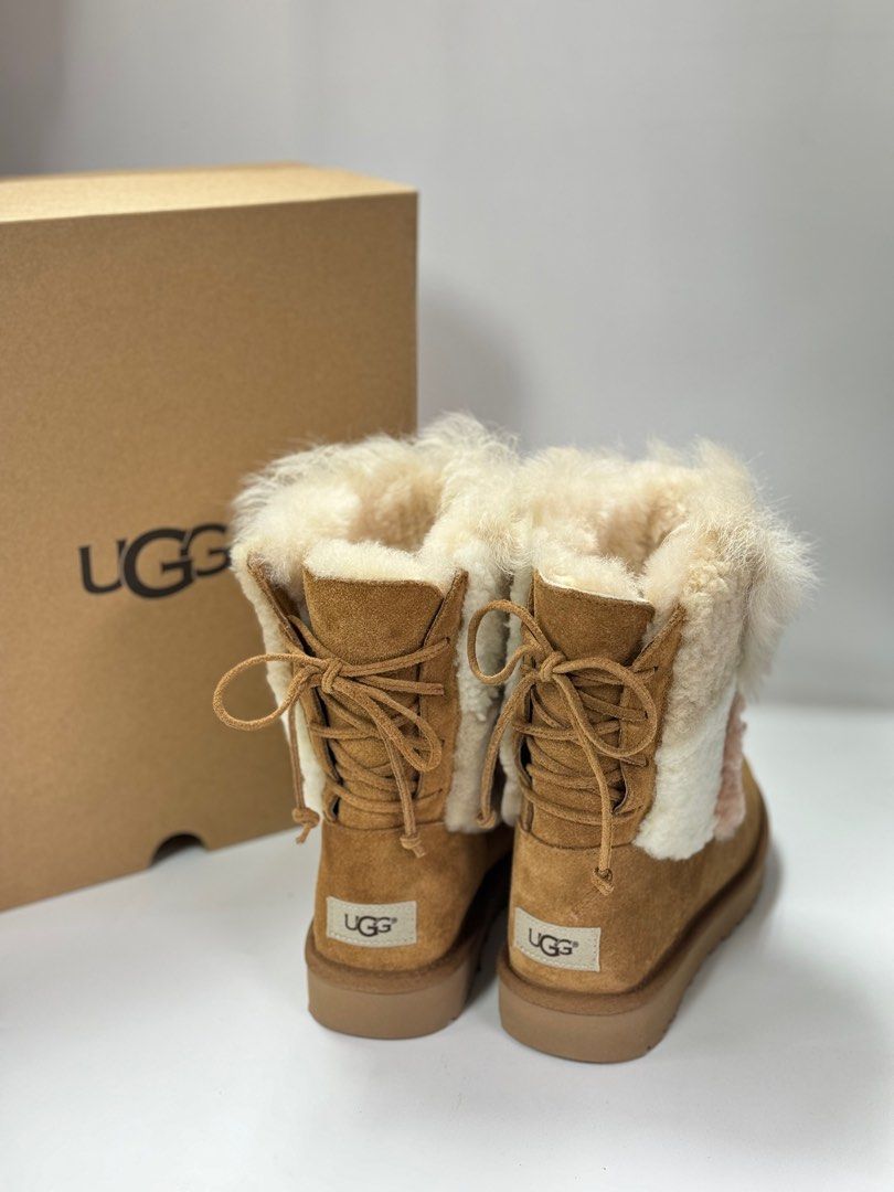 Classic short patchwork fluff boot top