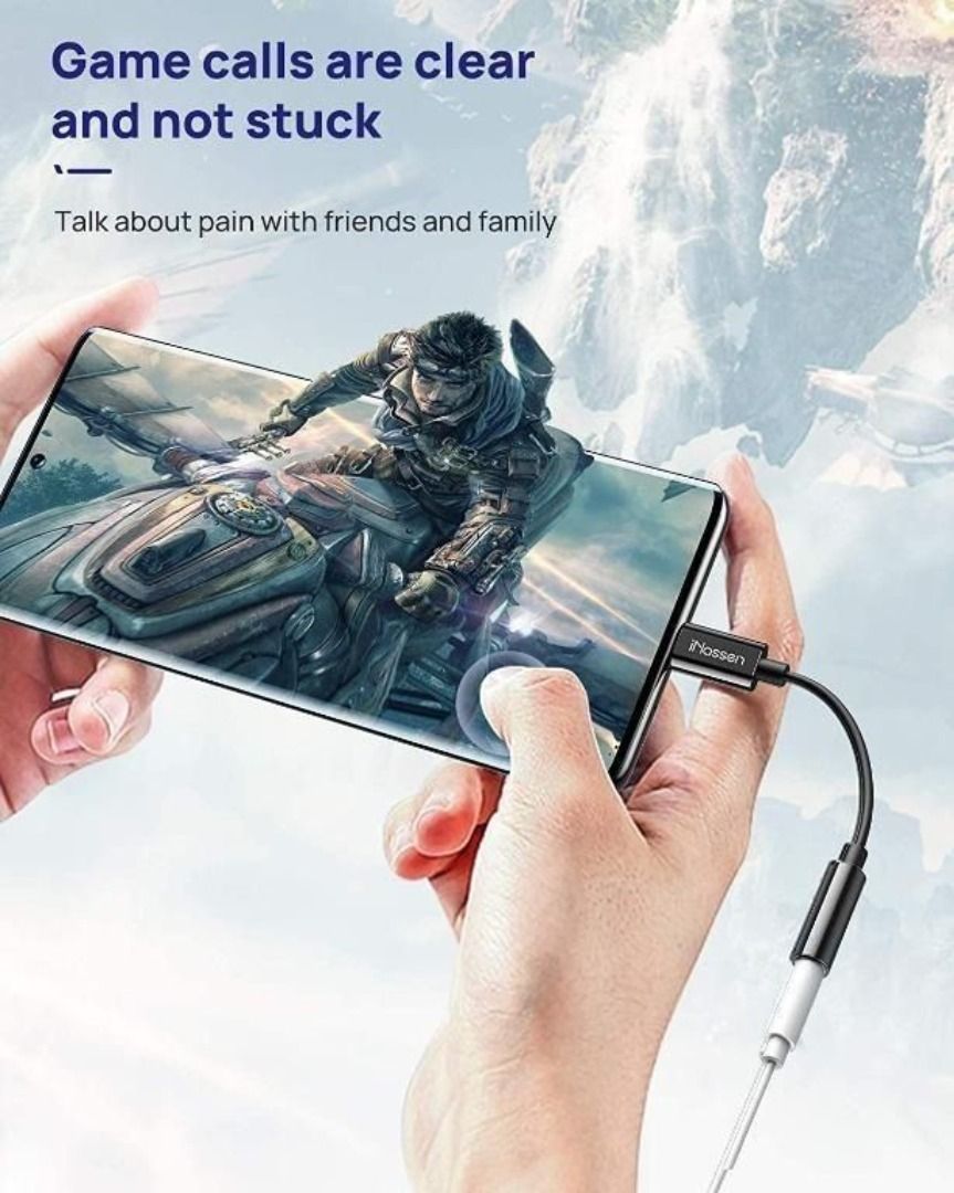 USB Type C to 3.5mm Headphone Jack Adapter iNassen Type C to Aux Audio Dongle