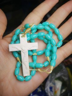 Vintage aqua blue rosary