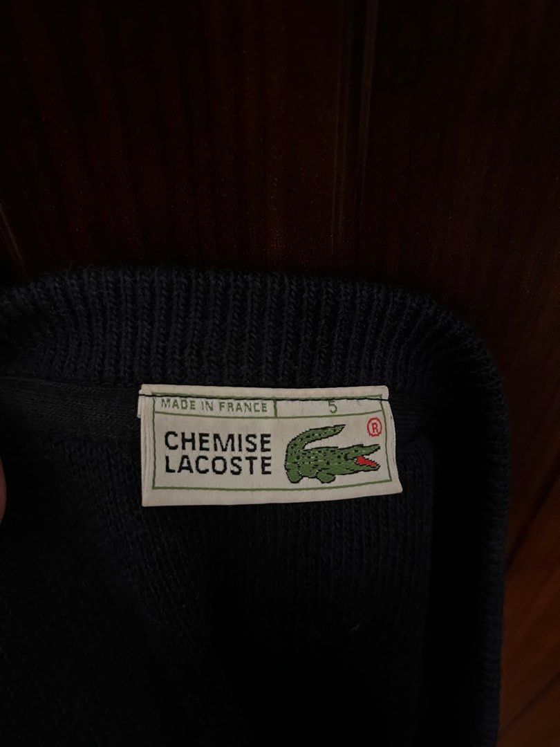 Vintage Lacoste Navy Cardigan made in France Carousell