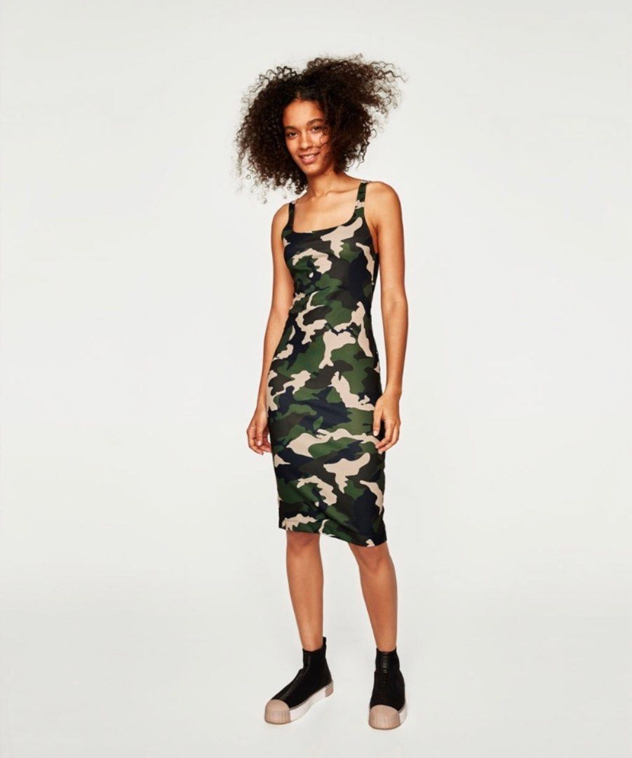 Zara Camouflage Bodycon Dress Women s Fashion Dresses Sets