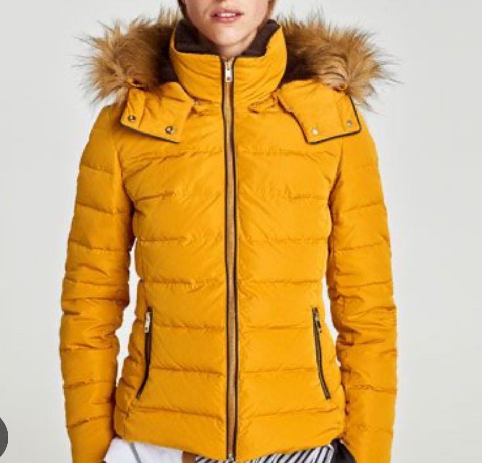 Yellow zara puffer jacket online