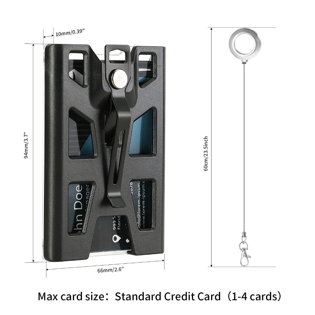 ZAYEX Badge Holder Wallet Durable ID Card Holder with Lanyard Clip for  Offices, School,Driver Licence, Holds 1-4 Cards, 男裝, 手錶及配件, 銀包、卡片套-  Carousell