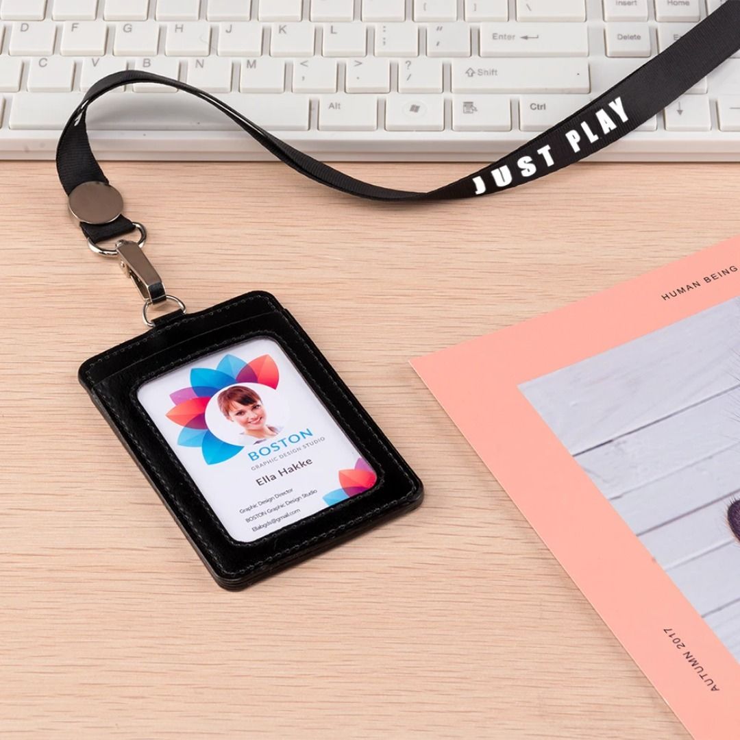 ZAYEX Badge Holder Wallet Durable ID Card Holder with Lanyard Clip for  Offices, School,Driver Licence, Holds 1-4 Cards, 男裝, 手錶及配件, 銀包、卡片套-  Carousell