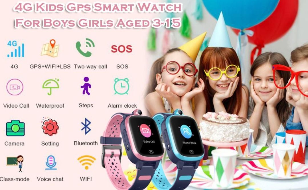 4G GPS Smart Watch for Kids Boys Girls Watches come with new
