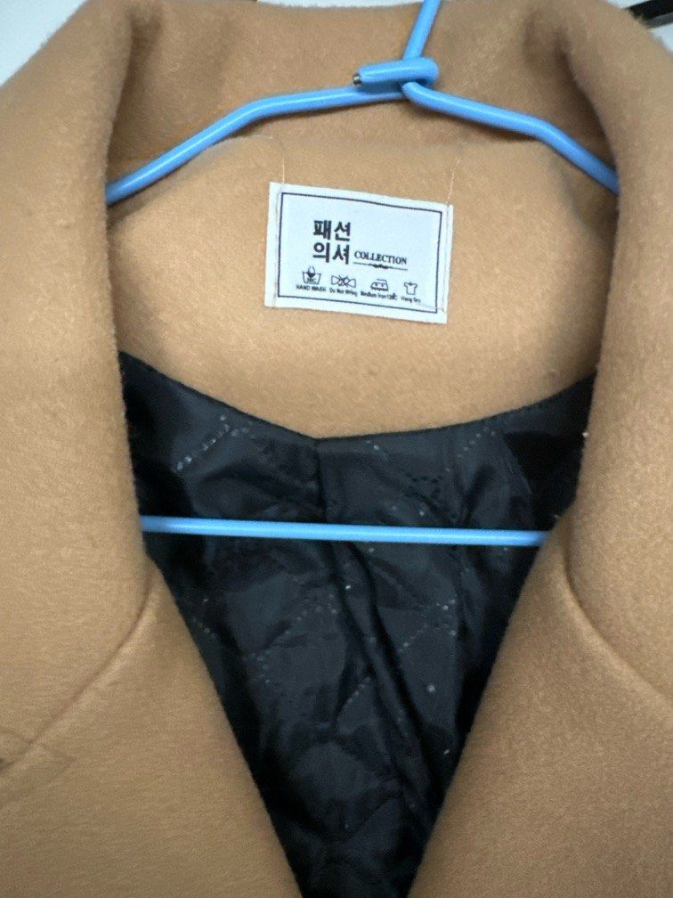 英倫外套 韓版 男女 長板 卡其色 冬季 保暖 小版男裝 照片瀏覽 3