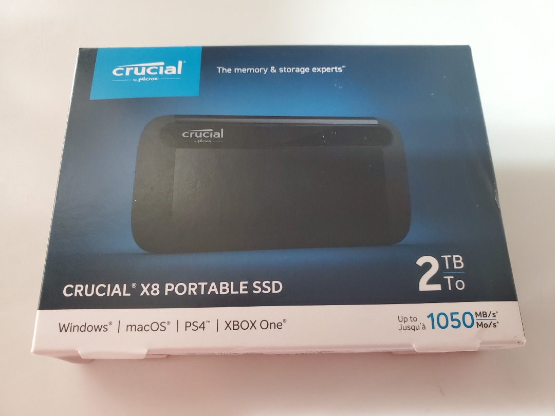 全新Crucial X8 Portable SSD 2TB 外置SSD (Windows, PS4, MacOS, Xbox