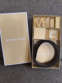 💯 Original Michael Kors The Perfect Fit 4-in-1 Signature Logo Leather Belt Box Set • Brown 🫶 • size: XL (cut-to-size) • Unisex