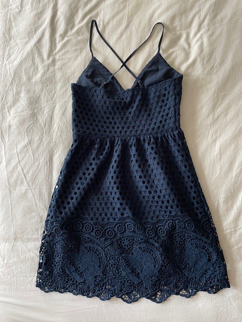 Abercrombie and Fitch navy blue summer dress, Women's Fashion, Dresses &  Sets, Dresses on Carousell