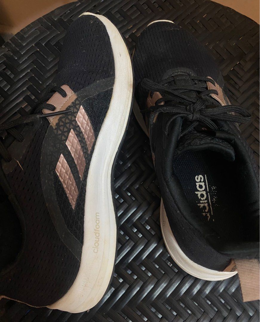 Adidas cloudfoam black rose gold hot sale
