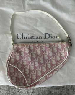 AUTHENTIC dior girly pink vintage y2k saddle bag ( tags ; shoulder kili bag )