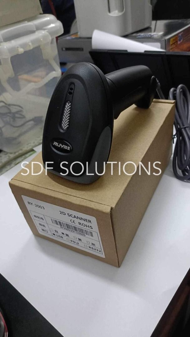Barcode Scanner Bar Code POS for Windows Mac Linux (Category: Office & Business Technology) located in Manila. Submitted by sdfsolutions (Listing ID 1291521224, Image 3). Description: Resolution: 3mil Processor: ARM 7 72MHz Decode Mode: Single-Line Aiming Decode Rate: 200 decodes per second Working Distance: 6-30cm Scan Width: 30mm Scanning Angles: Fanning: 30°; Horizontal: 75; Vertikal: 65° Light Source (Laser): Laser LED 650+/-20nm Indication: 