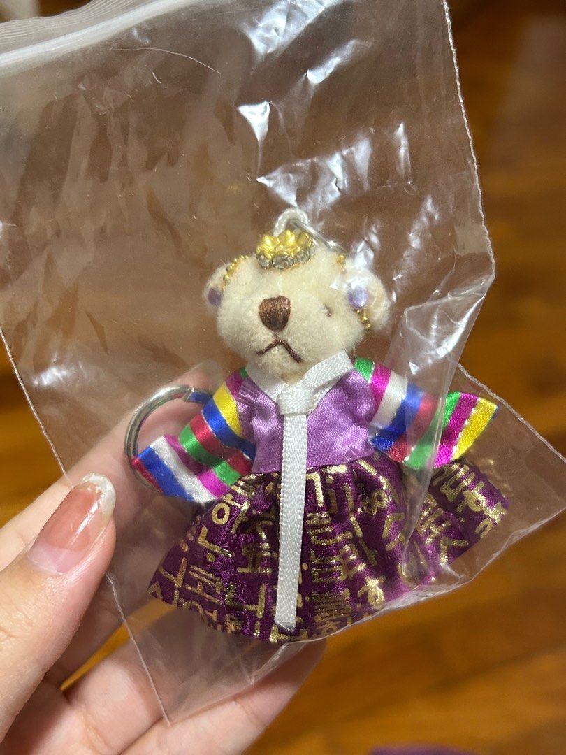 Bear purple hanbok keyring keychain, Hobbies Toys, Toys Games