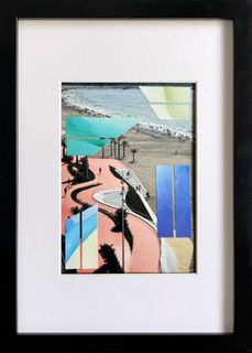 Benidorm SERIES No.2  Original Collage Art 12.5x9 inches with FRAME