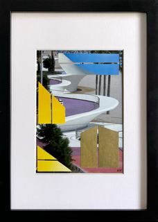 BENIDORM SERIES No. 5  Original Collage Art 12.5x9 inches with FRAME