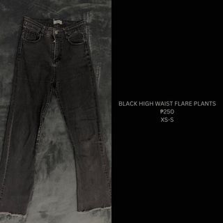 BLACK HIGH WAIST FLARE PANTS