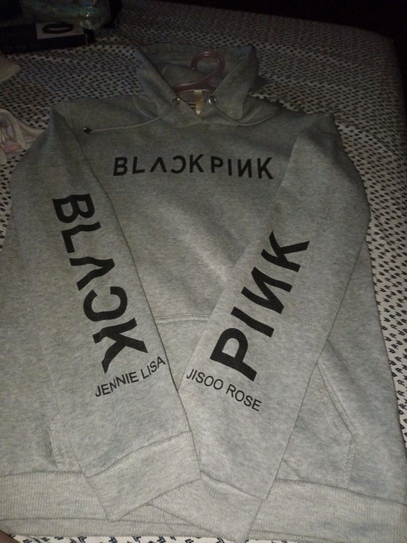 Black Pink Grey Hoodie (Category: Coats, Jackets and Outerwear) located in Quezon City. Submitted by limsys08 (Listing ID 1291543199, Image 3). Description: Black Pink hoodie: Perfect for the chilly days, cool hoodie for Black Pink fan. Size: Free size Length: 26inches Width: 20inches RFS: TOO many jackets, rarely used.