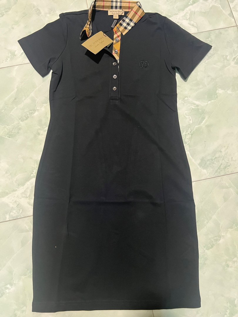Bnwt authentic black Burberry dress tagged M fit S ptp 42cm