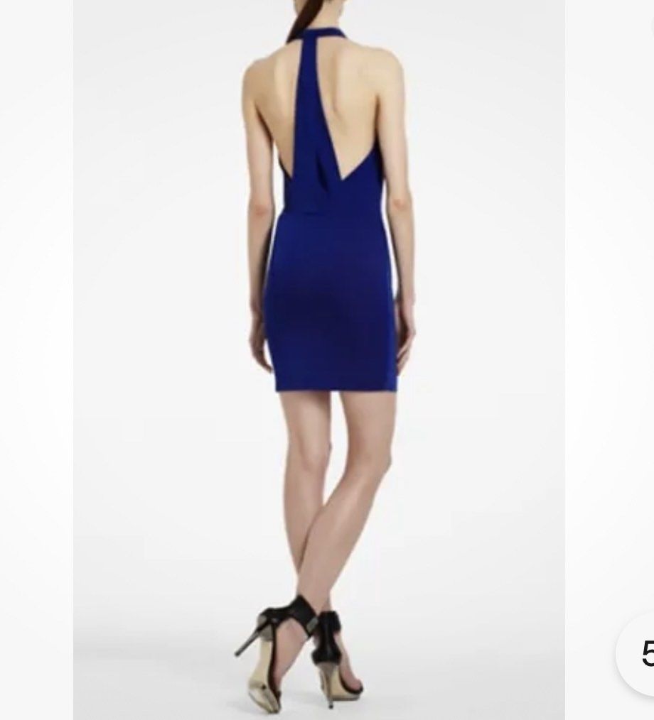 princess polly baby blue dress BRAND NEW BCBG MAXAZRIA ( SRP $80 ) royal blue drape neck event backless  halter dress, Women's Fashion, Dresses & Sets, Dresses on Carousell