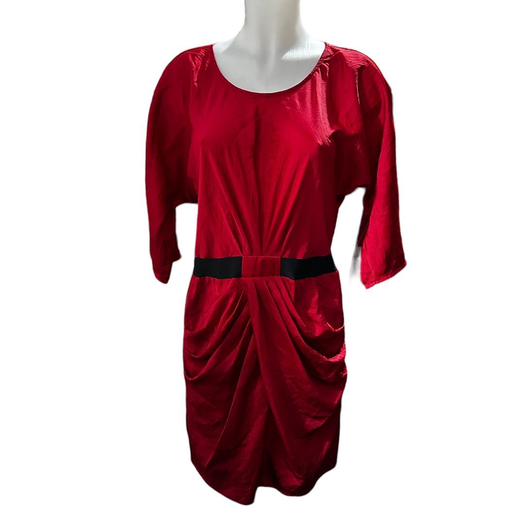 BRAND NEW BCBG MAXAZRIA dress draped skirt event formal longsleeve red dress,  Women's Fashion, Dresses & Sets, Dresses on Carousell