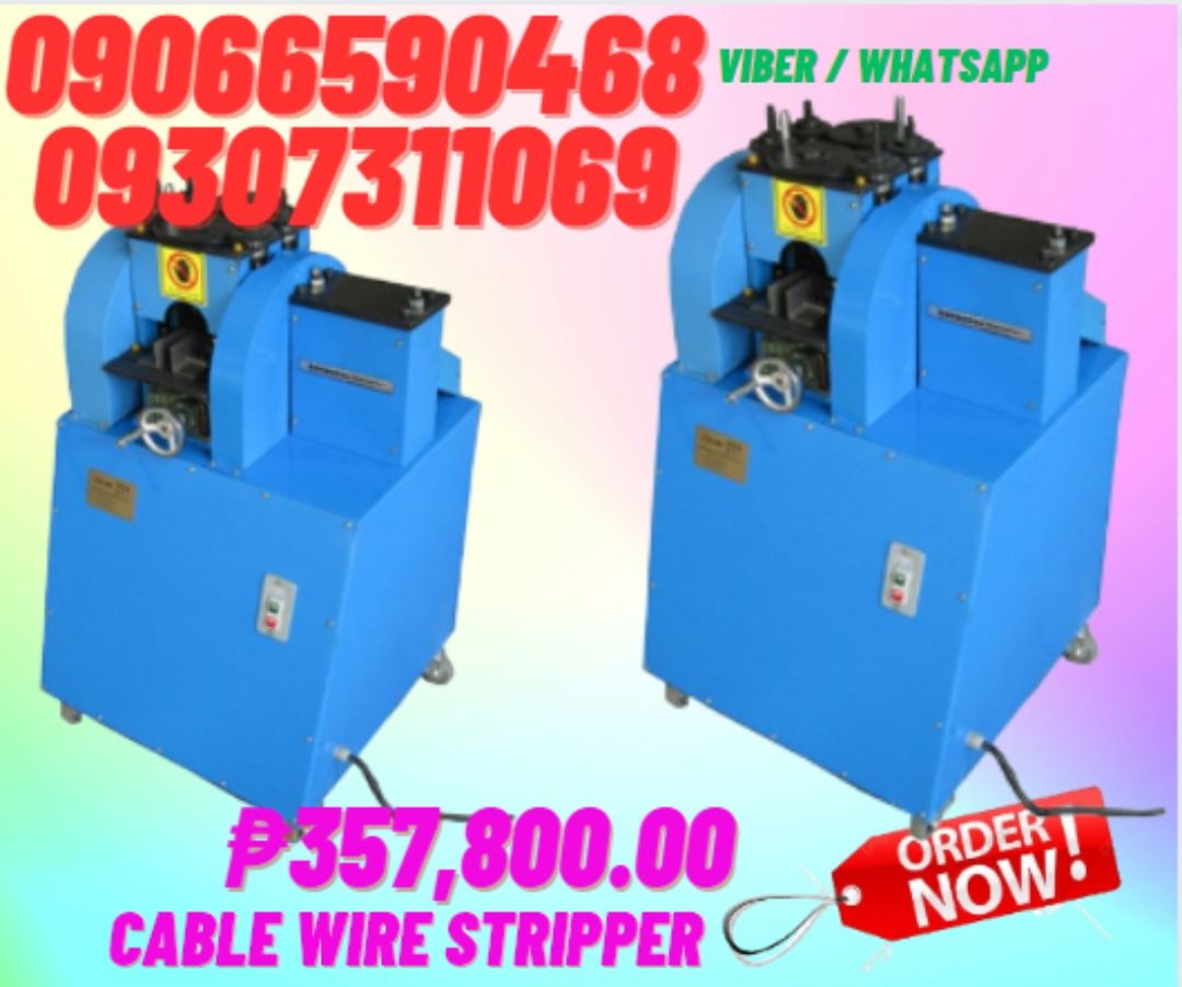 BS 300 Cable wire stripper for sale (Category: Construction Tools & Equipment) located in Aroroy. Submitted by 09307311069 (Listing ID 1291448298, Image 1). Description: Armored cable stripper machine BS-300 Php357,600.00 Product name: big cable stripping machine Color: Customer Choose Usage: scrap stripping wasted cables production: 1000-5000kg/day processing diameter: 1-90mm Model number: ULTBS-300 cable stripper machine Feature: Low Power Cons