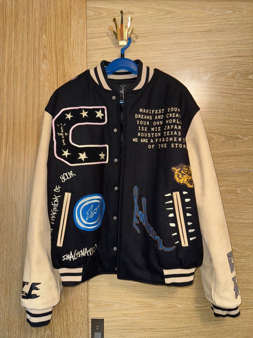cactus jack for fragment manifest letterman jacket