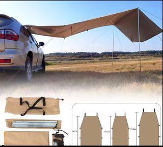 Car side awning rooftop sun shelter