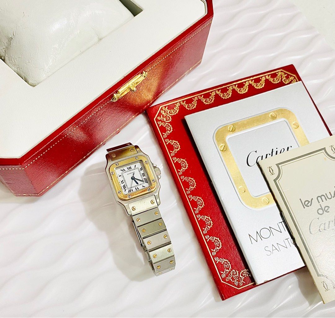 Cartier Santos Carrée Automatic (Category: Luxury Watches) located in Quezon City. Submitted by clicksmileph (Listing ID 1291534621, Image 2). Description: RARE FIND Cartier Santos Carrée Automatic 182,000 Php Details: 9.3/10 Excellent condition-Like New Automatic Movement Ladies Watch, 24mm Case size Sapphire Glass Steel & Gold Guaranteed Authentic 💯 Set with: Original Cartier Box Original Cartier Manual Meet-up by schedule / Shipping available