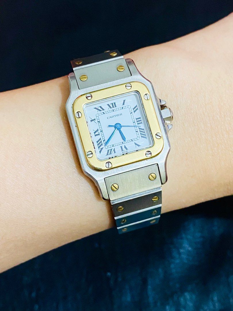 Cartier Santos Carrée Automatic (Category: Luxury Watches) located in Quezon City. Submitted by clicksmileph (Listing ID 1291534621, Image 3). Description: RARE FIND Cartier Santos Carrée Automatic 182,000 Php Details: 9.3/10 Excellent condition-Like New Automatic Movement Ladies Watch, 24mm Case size Sapphire Glass Steel & Gold Guaranteed Authentic 💯 Set with: Original Cartier Box Original Cartier Manual Meet-up by schedule / Shipping available