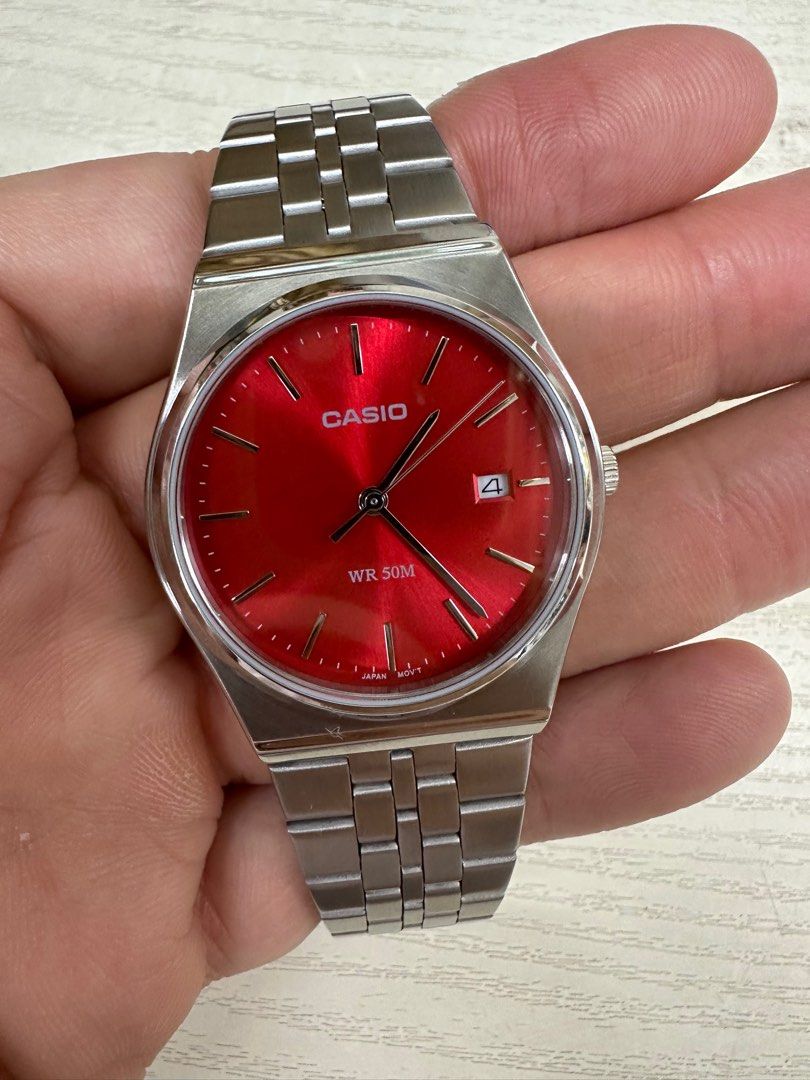 Casio Watch MTP-B145D-4A2 (Category: Men's Watches) located in Manila. Submitted by seikowatchfactory (Listing ID 1290613220, Image 1). Description: BNIB 10/10 Model: MTP-B145D-4A2 Price: 2999 pesos Specifications: Size of Case: 40 x 35 x 7.4mm Total Weight: 82g Approx. Battery Life: 3 years on SR621SW Regular Timekeeping 50m Water Resistance Date display Mineral Glass Stainless Steel One-Touch Triple fold clasp Case/Bezel: Two tone Quartz Moveme