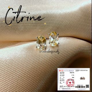 Citrine s925 dainty earrings w/ certificate of authenticity