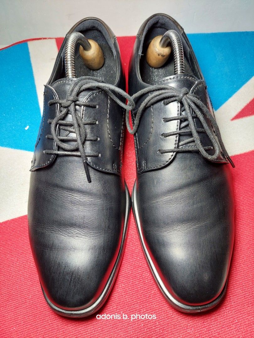 ECCO BLACK LEATHER SHOES SIZE 9 MEN