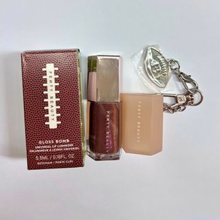 Fenty Beauty Mini Gloss Bomb & Keychain with Charm in Hot Chocolit