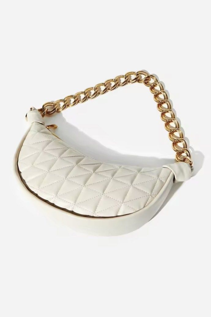Forever 21 White Quilted Chain Shoulder Bag Luxury Bags Wallets on Carousell