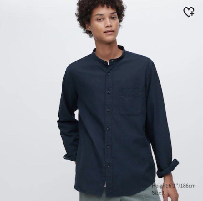 uniqlo band collar shirt