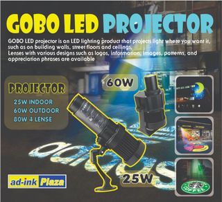 GOBO Logo Beam Projector - Floor Wall Ceiling Project Advertising LED Light / Customized Lens / Indoor and Outdoor ( by ADINKPLZA Signage Maker Sign Board Panaflex Acrylic Stainless Neon Buildup Sticker Printing Rollup Banner X Stand Pullup Standee )